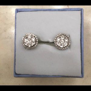 .35 CTTW Diamond 925 Sterling Silver Earrings